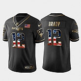 Nike Patriots 12 Tom Brady Black Gold USA Flag Fashion Limited Jersey Dyin,baseball caps,new era cap wholesale,wholesale hats